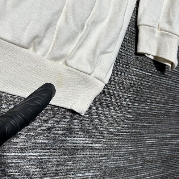 Teddi Sport Polo Shirt Women's Size S White Green Long Sleeve Vintage Floral - Picture 13 of 14